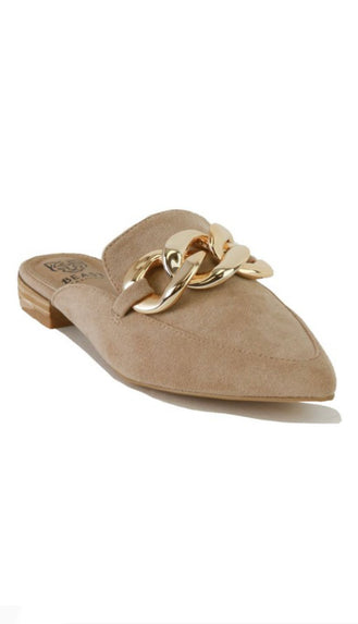 Chain Link Mules- Taupe