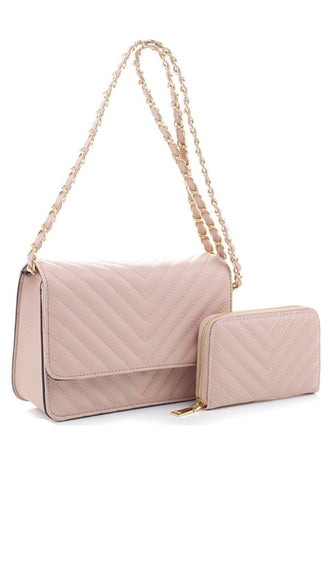 Quilted Magnetic Open Bag- Blue