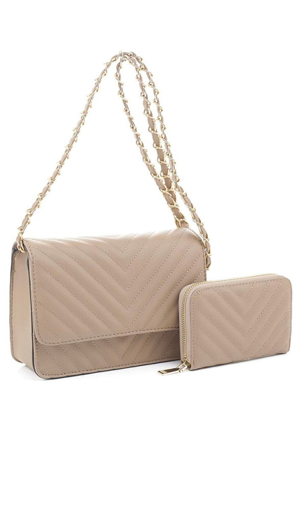 Quilted Magnetic Open Bag- Blue