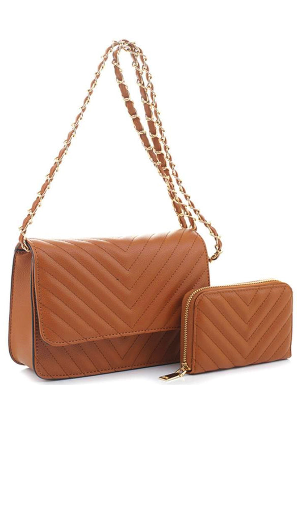 Quilted Magnetic Open Bag- Blue